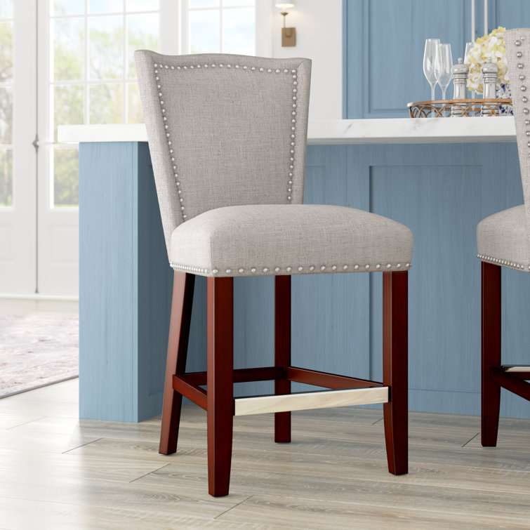 Andover Mills™ Aliana Nailhead Upholstered Bar & Counter Stool